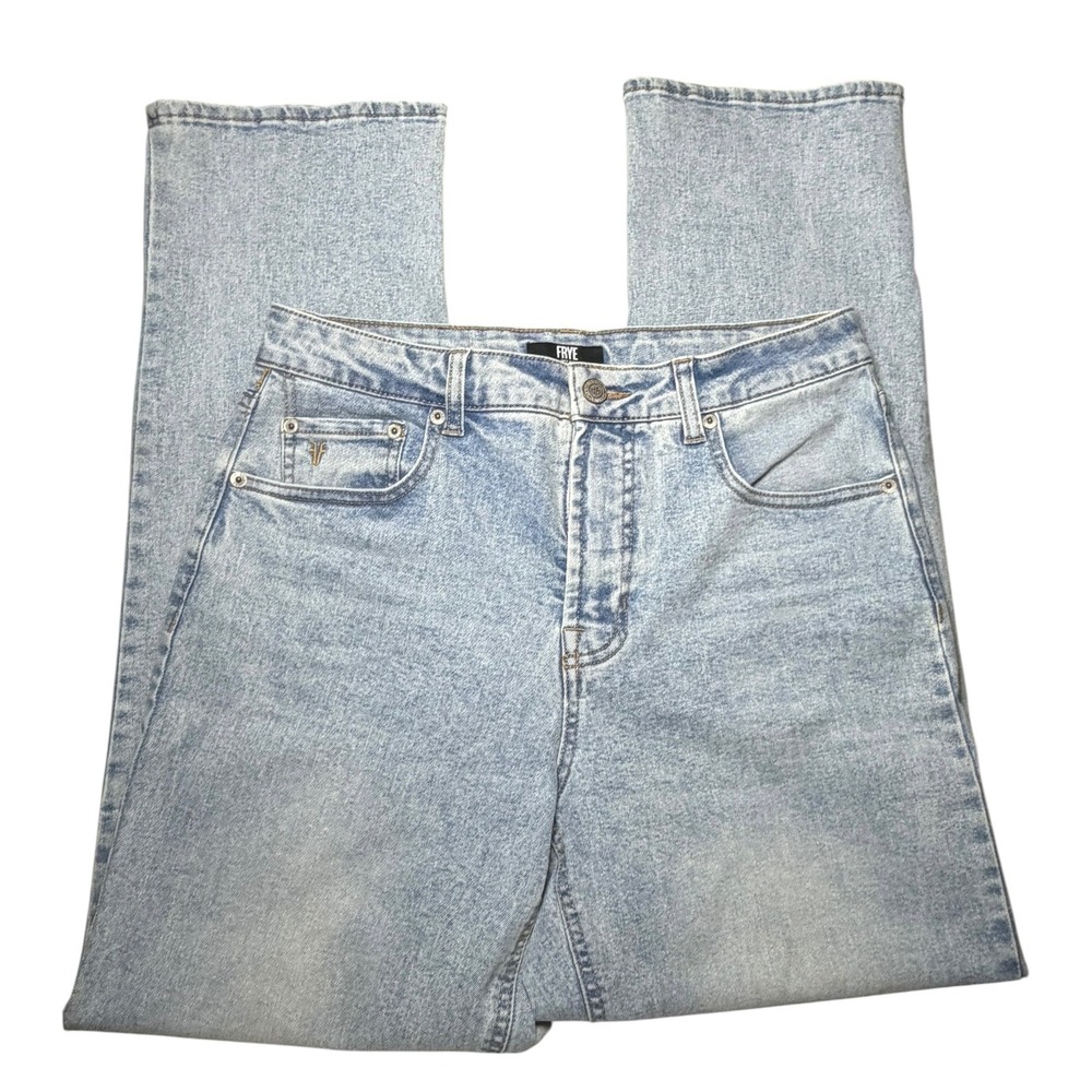 Frye Womens Light Wash Straight Leg High Rise Denim Jeans Size 4/27 Light Blue